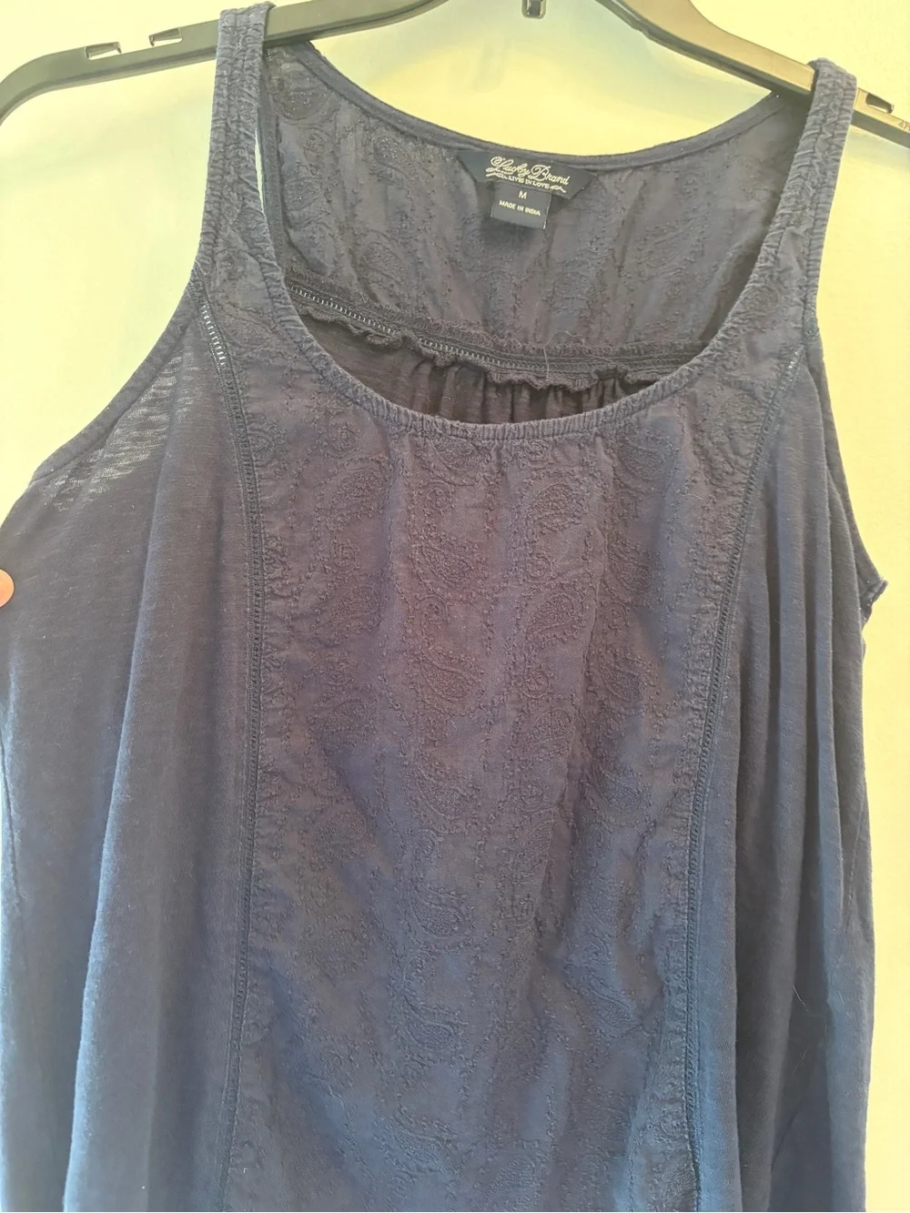 Lucky Brand Navy Blue Scoop Neck Sleeveless Tank